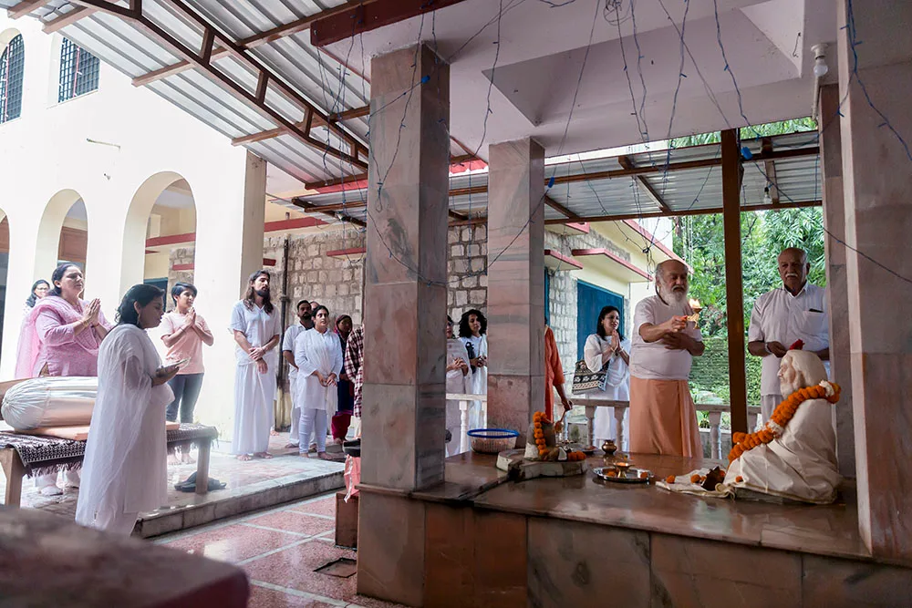 Babaji performing Puja at Dehradun Ashram